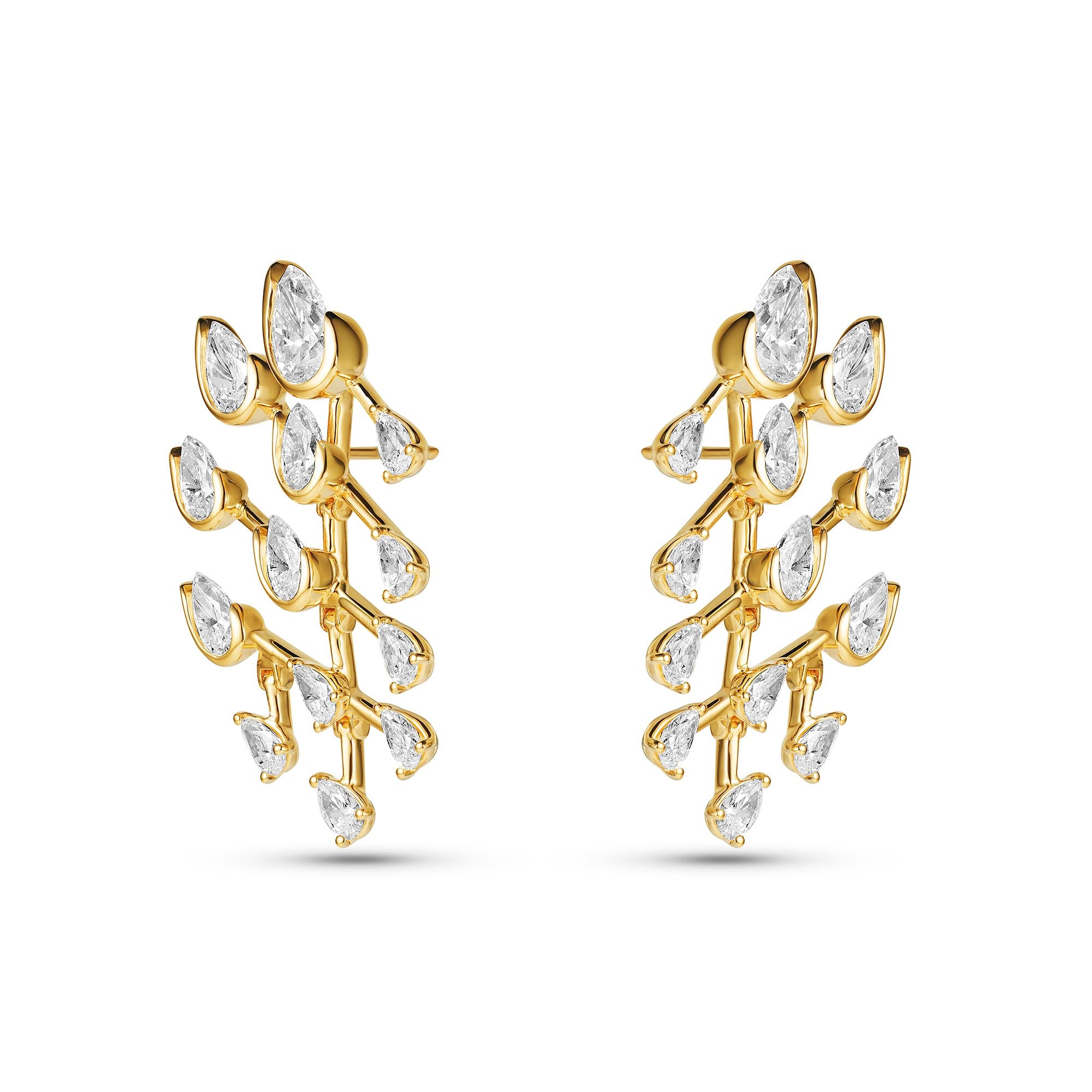 Pear Cascade Earrings - Lab Diamond & 18k Gold