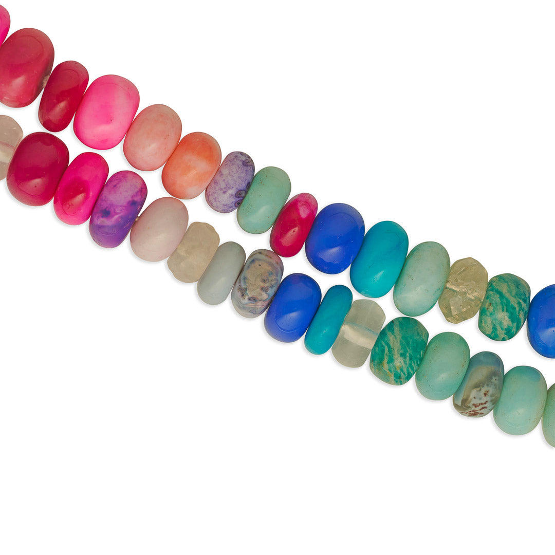 Rainbow Beaded Opal & Quartz chain