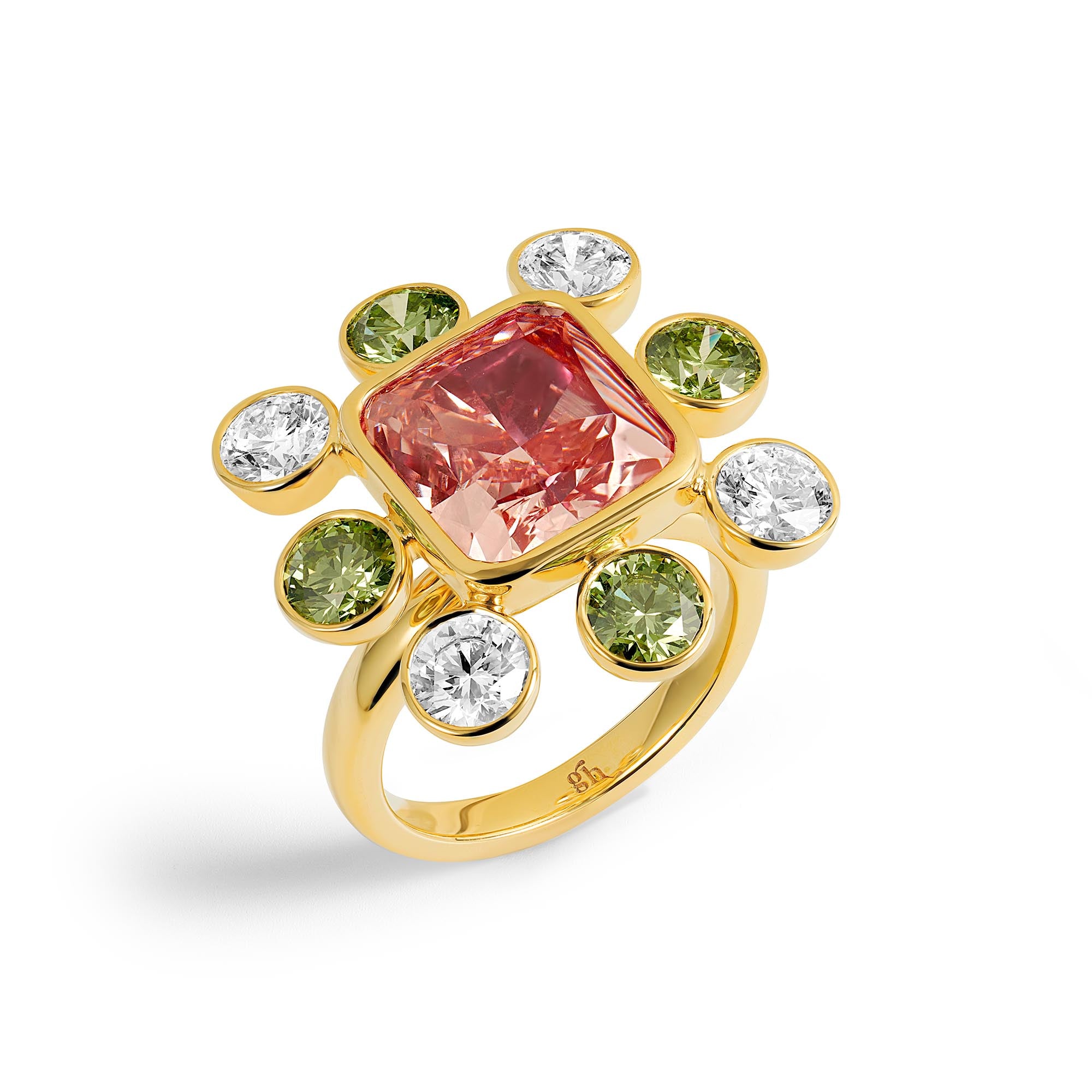 Watermelon Ring - 18k Gold & Lab Diamond