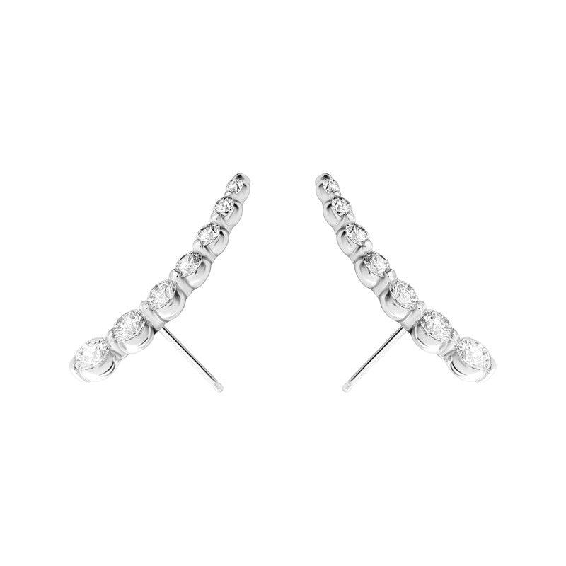 Ear Climber - graduated lab diamond ear climber in 18k gold