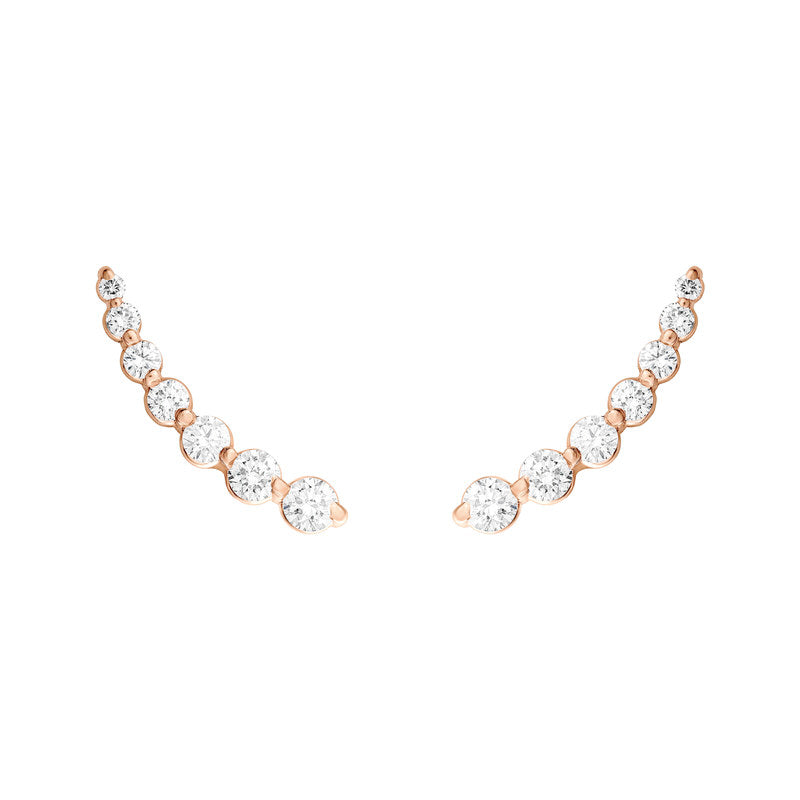 Ear Climber - graduated lab diamond ear climber in 18k gold