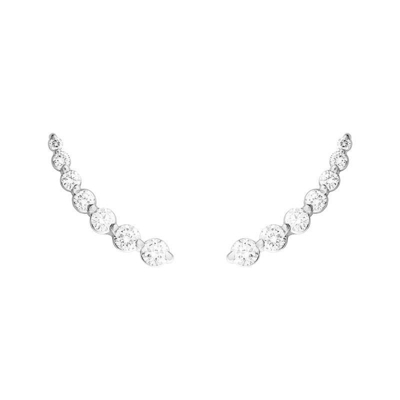 Ear Climber - graduated lab diamond ear climber in 18k gold