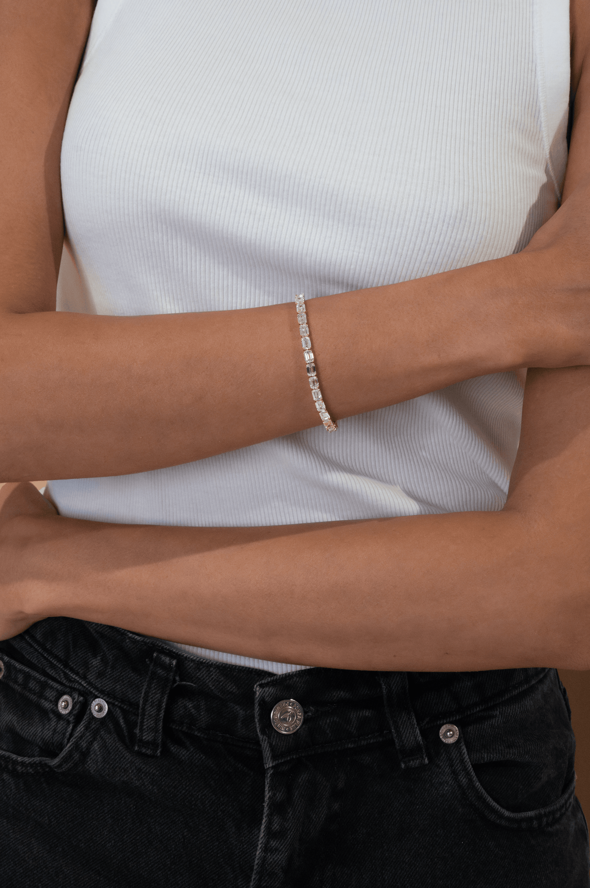 East-West Emerald Cut Bracelet