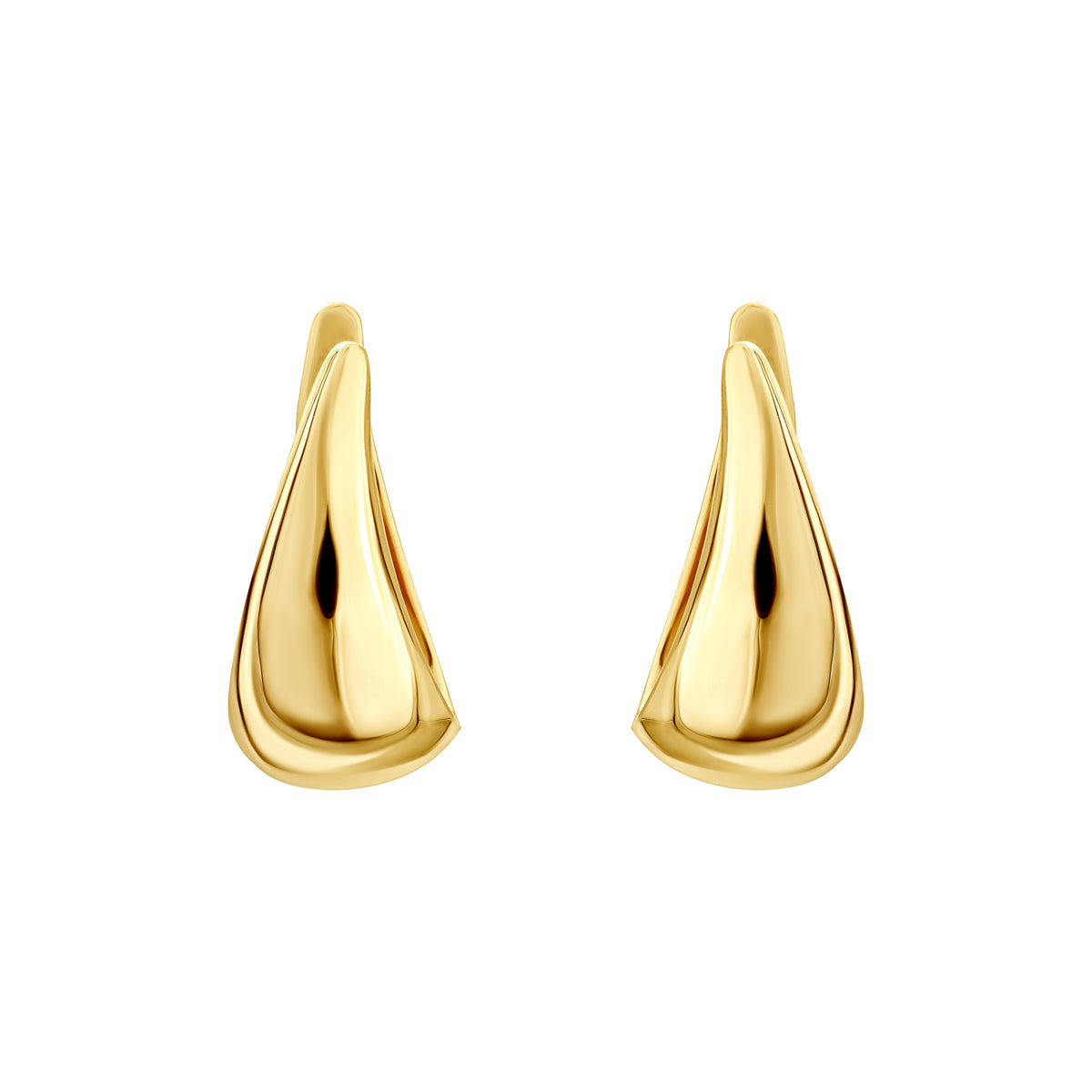 GoldHaus Tear Drop earrings shown in yellow gold