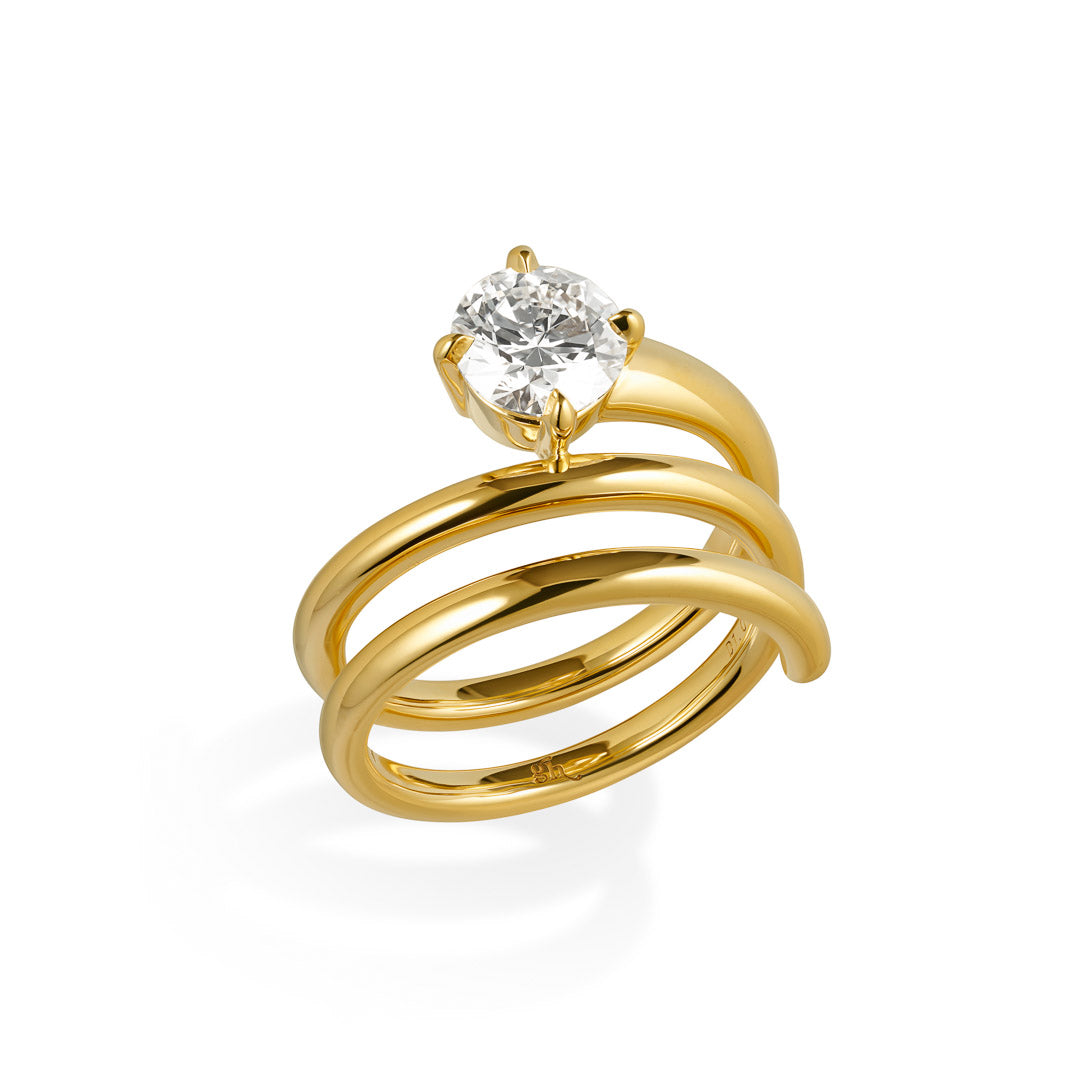 Coil - Lab Diamond 18k Gold Ring