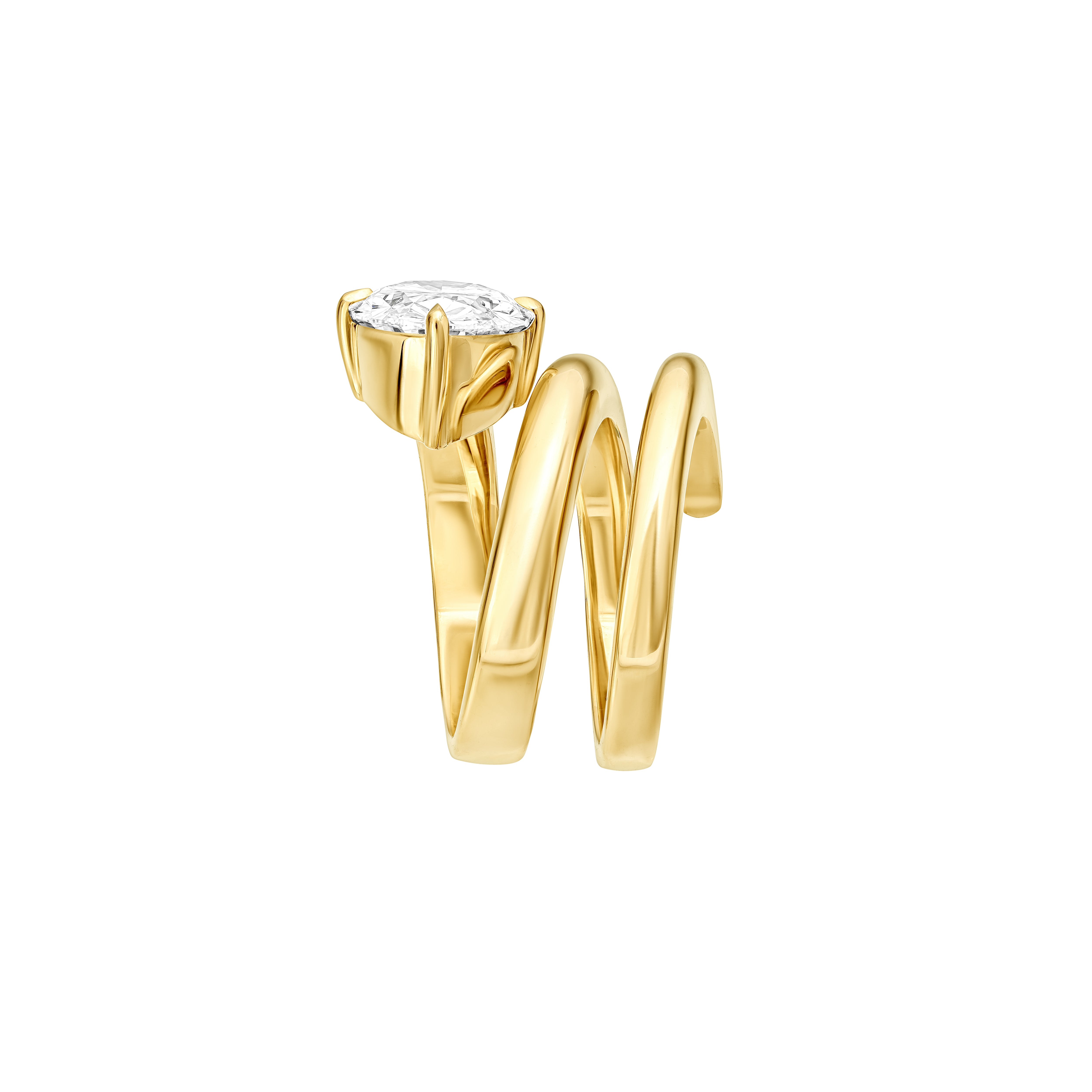 5.5 ct Coil - Lab Diamond 18k Gold Ring