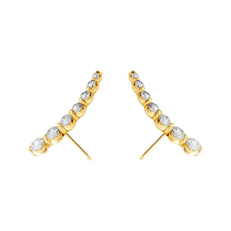 Ear Climber - graduated lab diamond ear climber in 18k gold