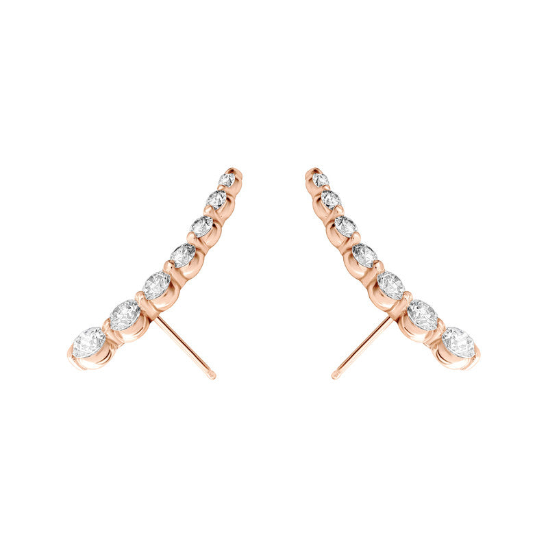 Ear Climber - graduated lab diamond ear climber in 18k gold