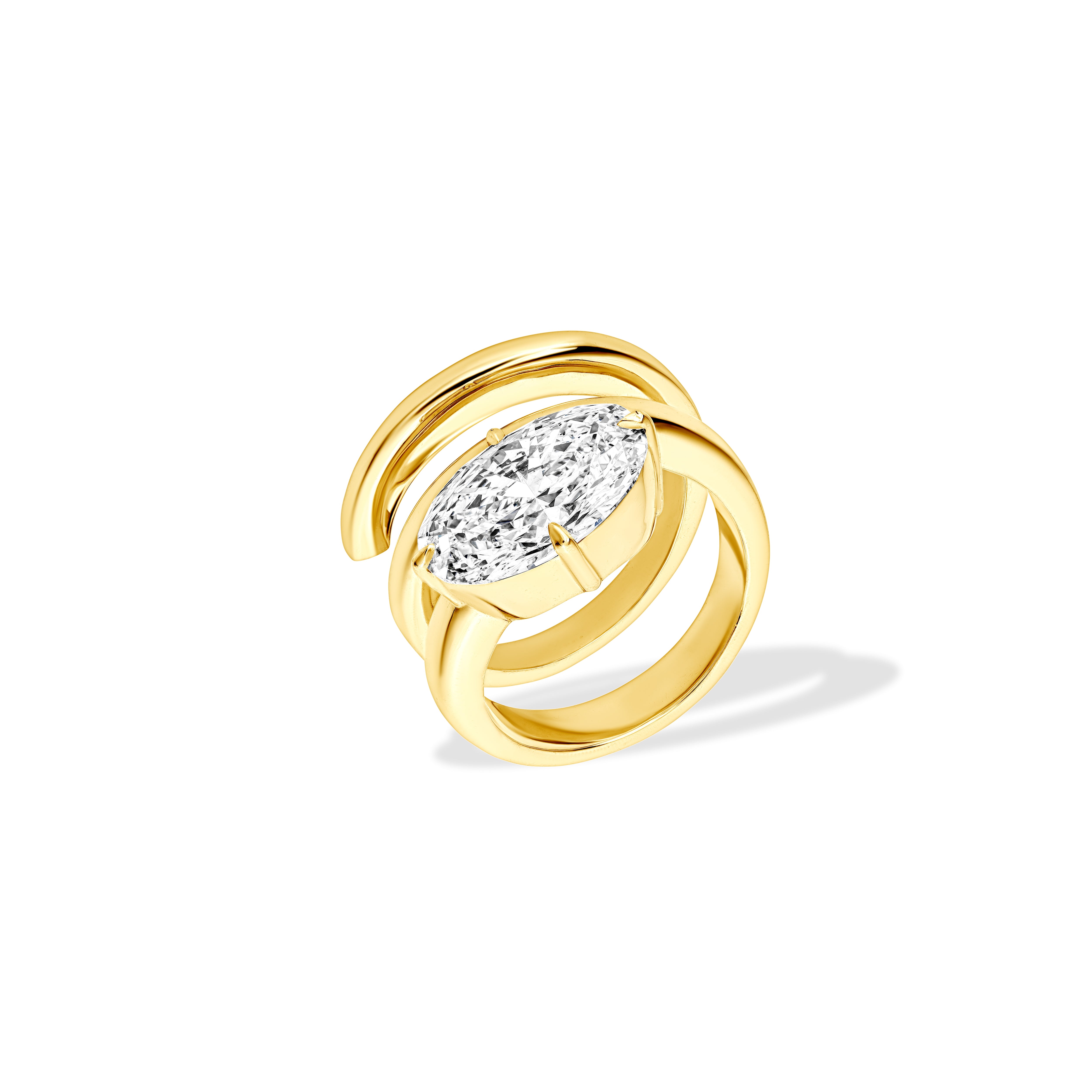 5.5 ct Coil - Lab Diamond 18k Gold Ring