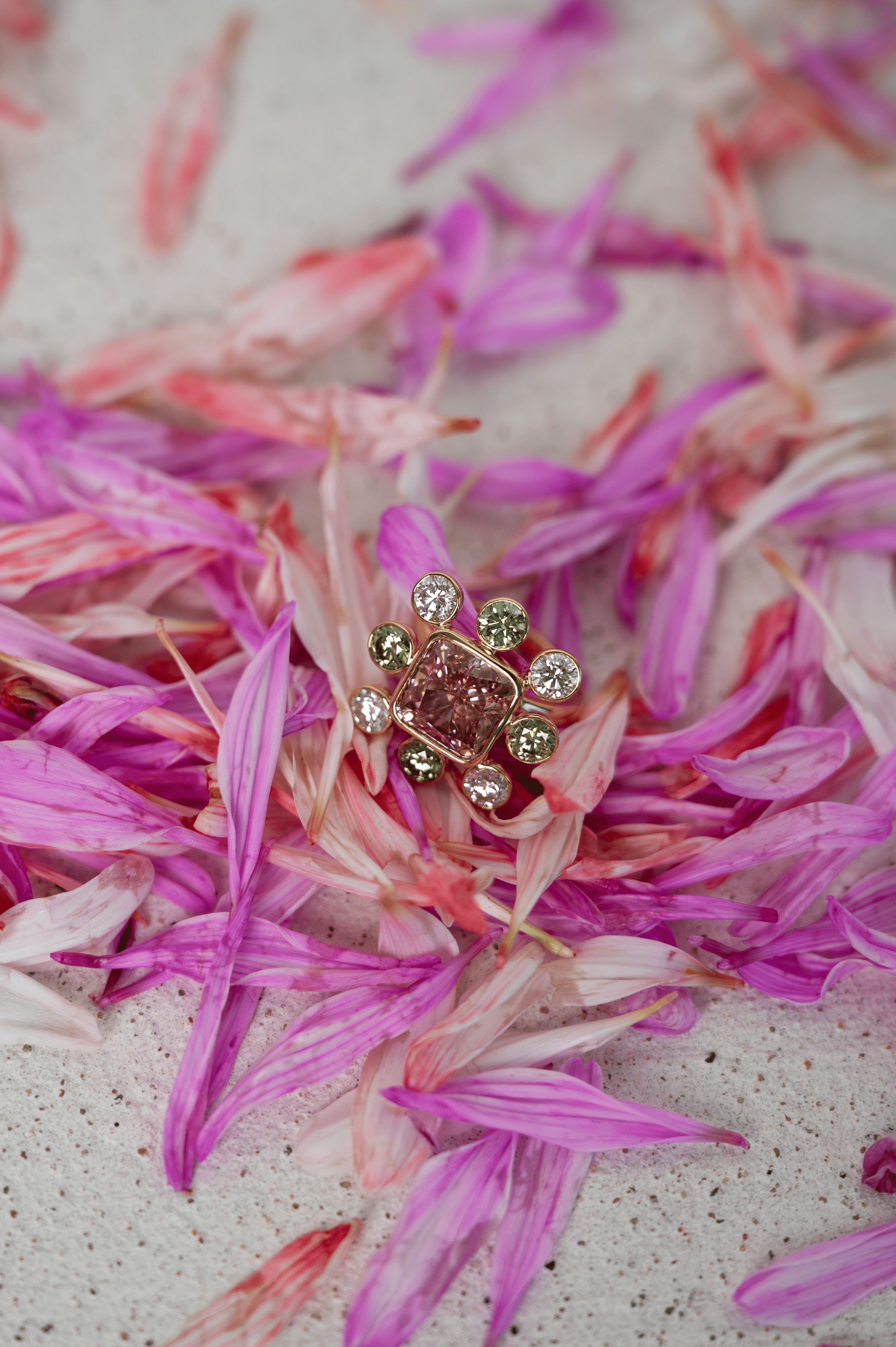 Watermelon Ring - 18k Gold & Lab Diamond