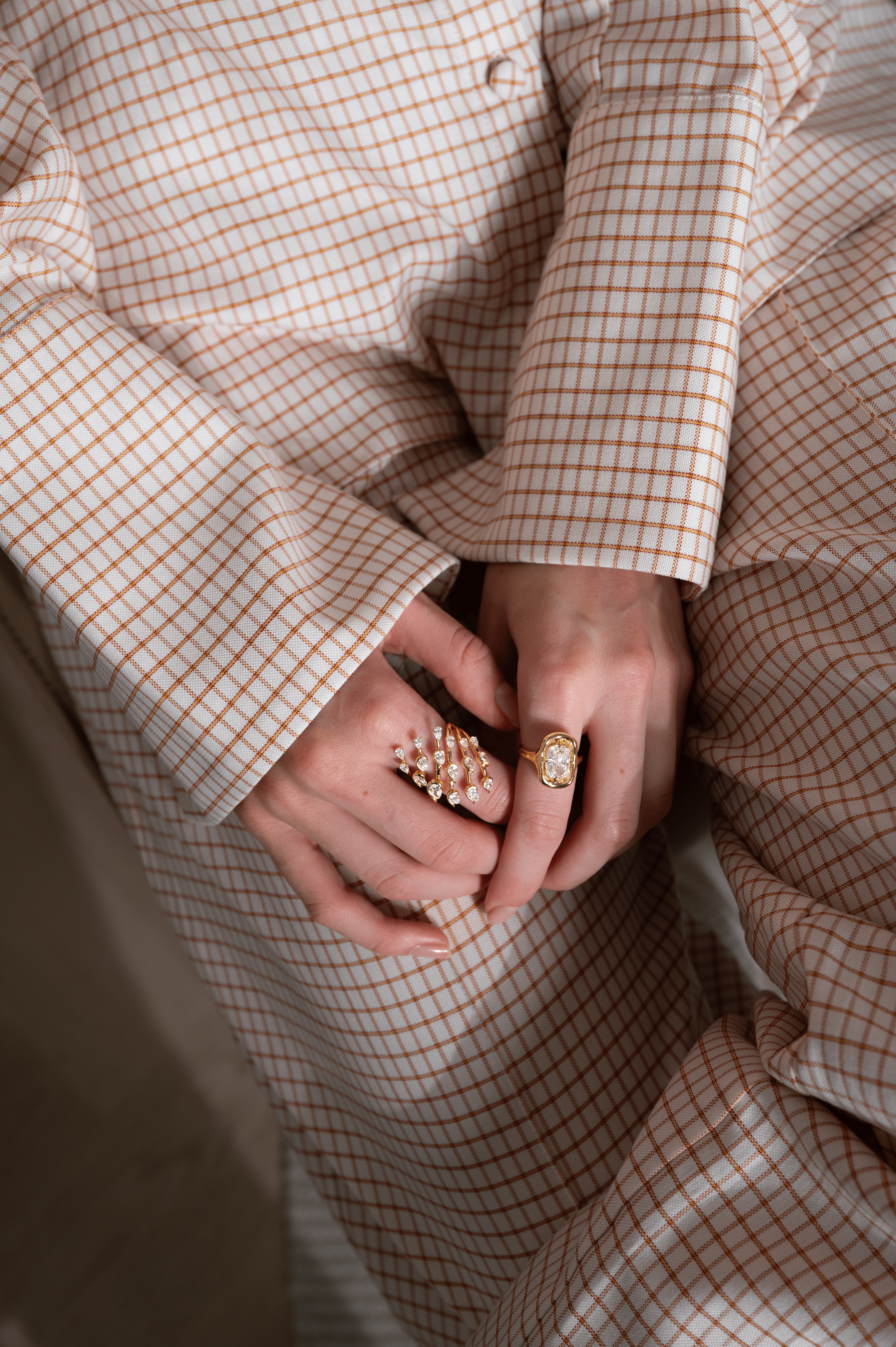 Pear Cascade Ring - 18k Gold & Lab Diamond