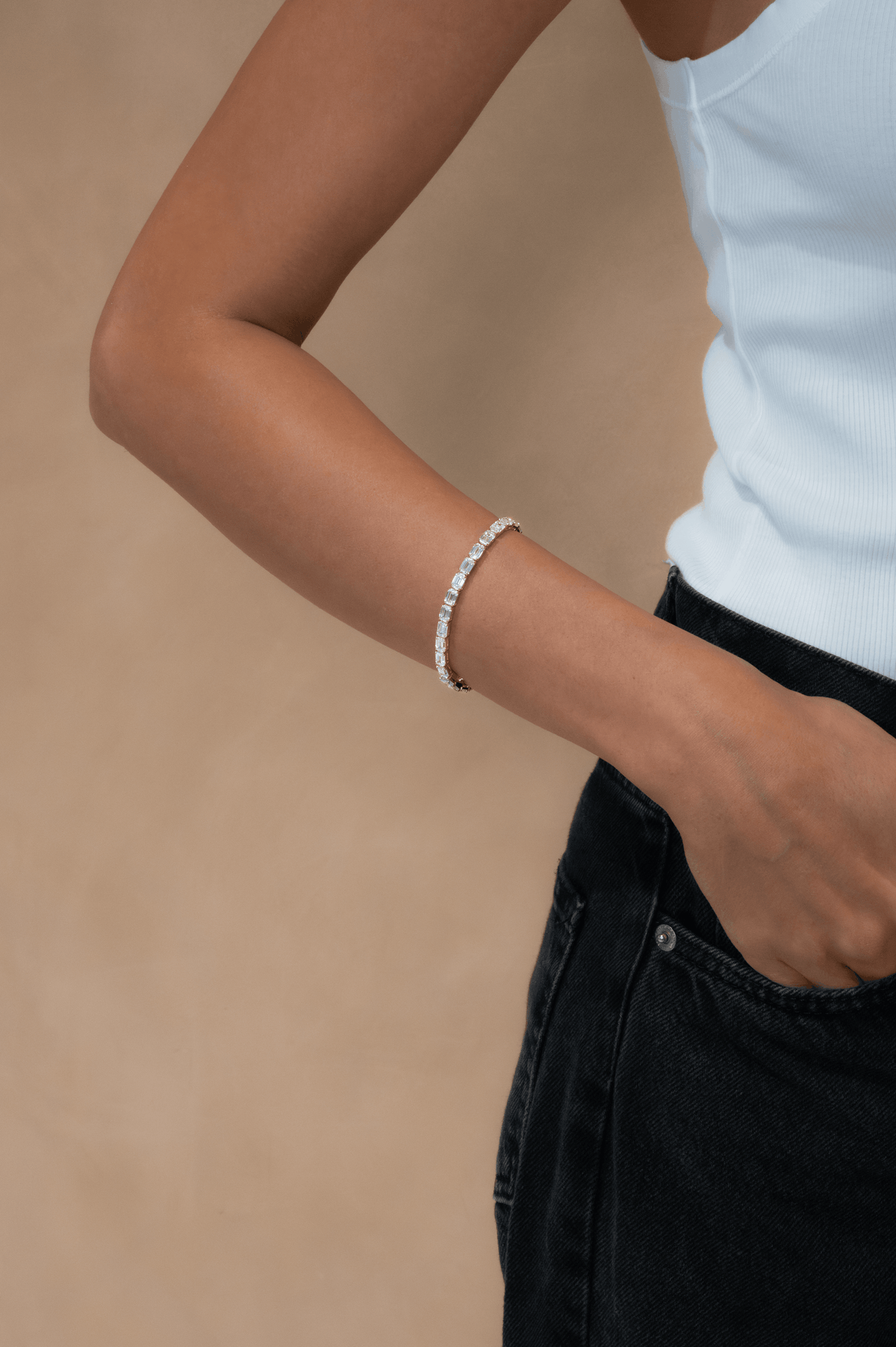 East-West Emerald Cut Bracelet